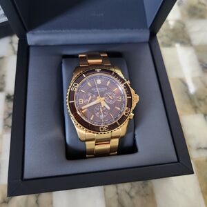 Victorinox Mavrick Chronograph Watch - Gold & Brown